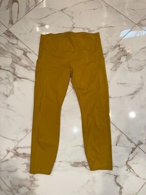 Athleta Mustard Yellow High-Waist Leggings-7/8 ultimate stash pocket